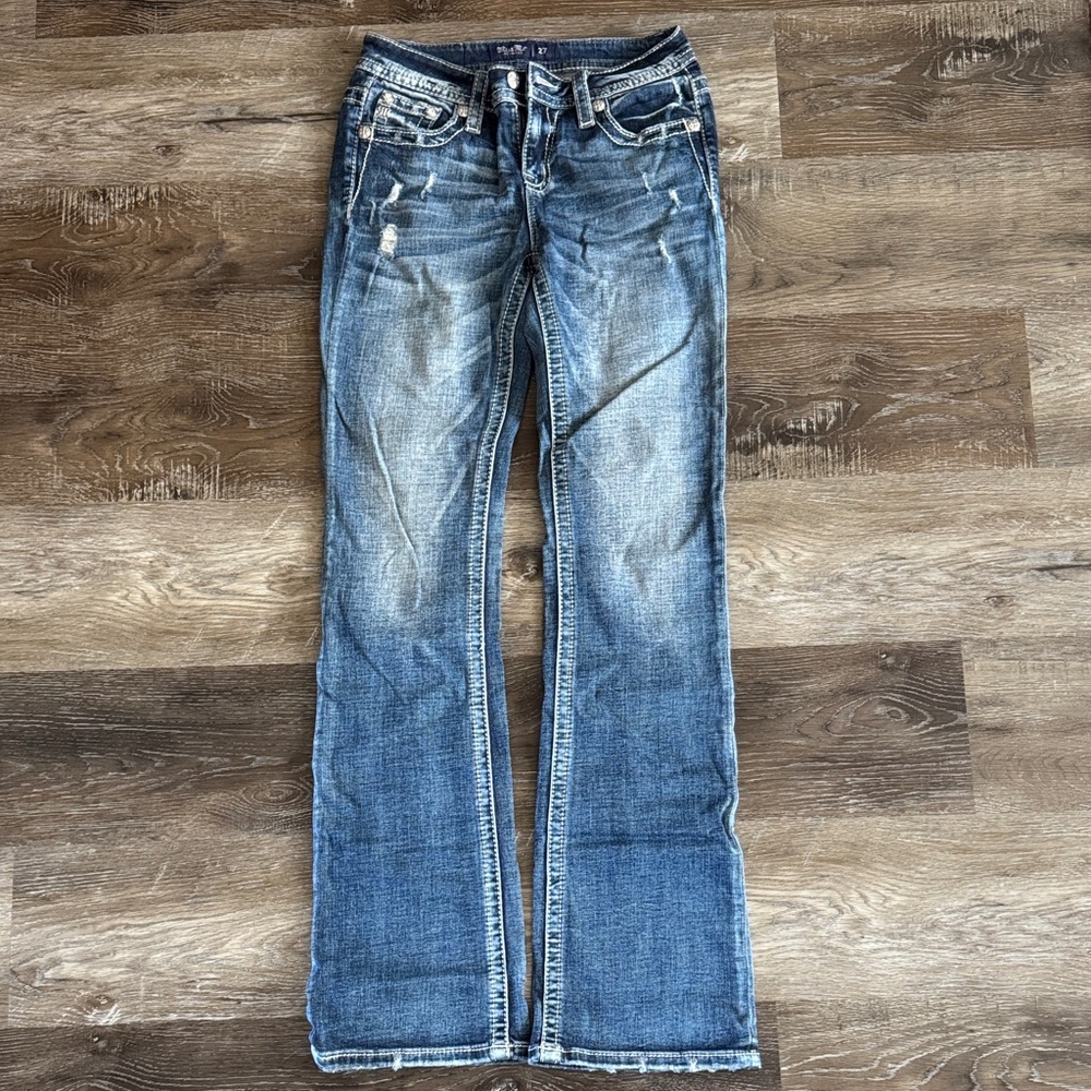 Miss Me Distressed Blue Boot Cut Jeans